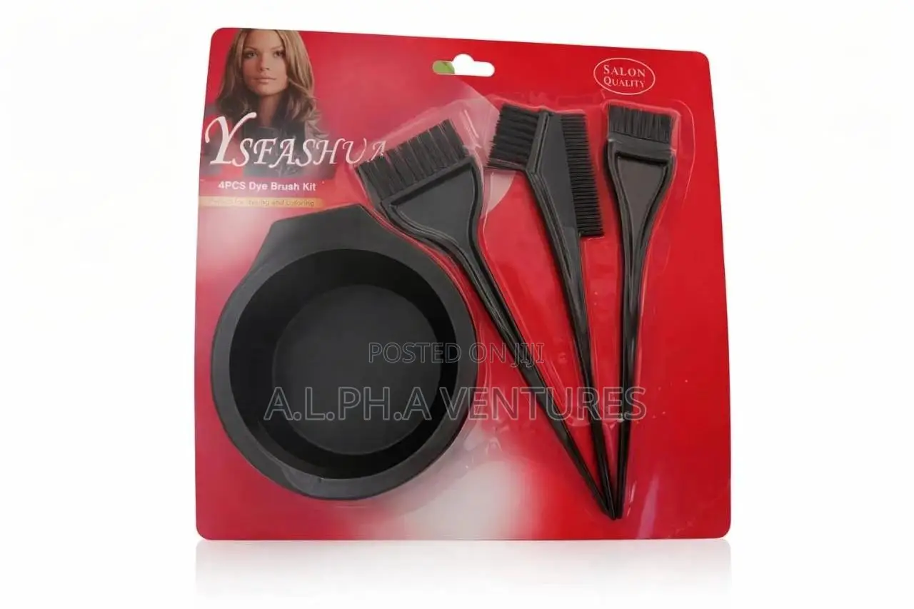 Ysfashua 4pcs Salon Hair Dye Brush Kit With Mixing Bowl