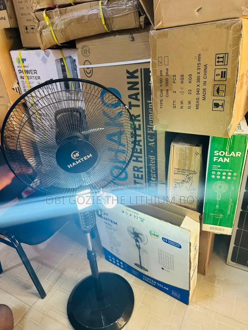 Solar Fan and Rechargeable Lithium Battery With Light