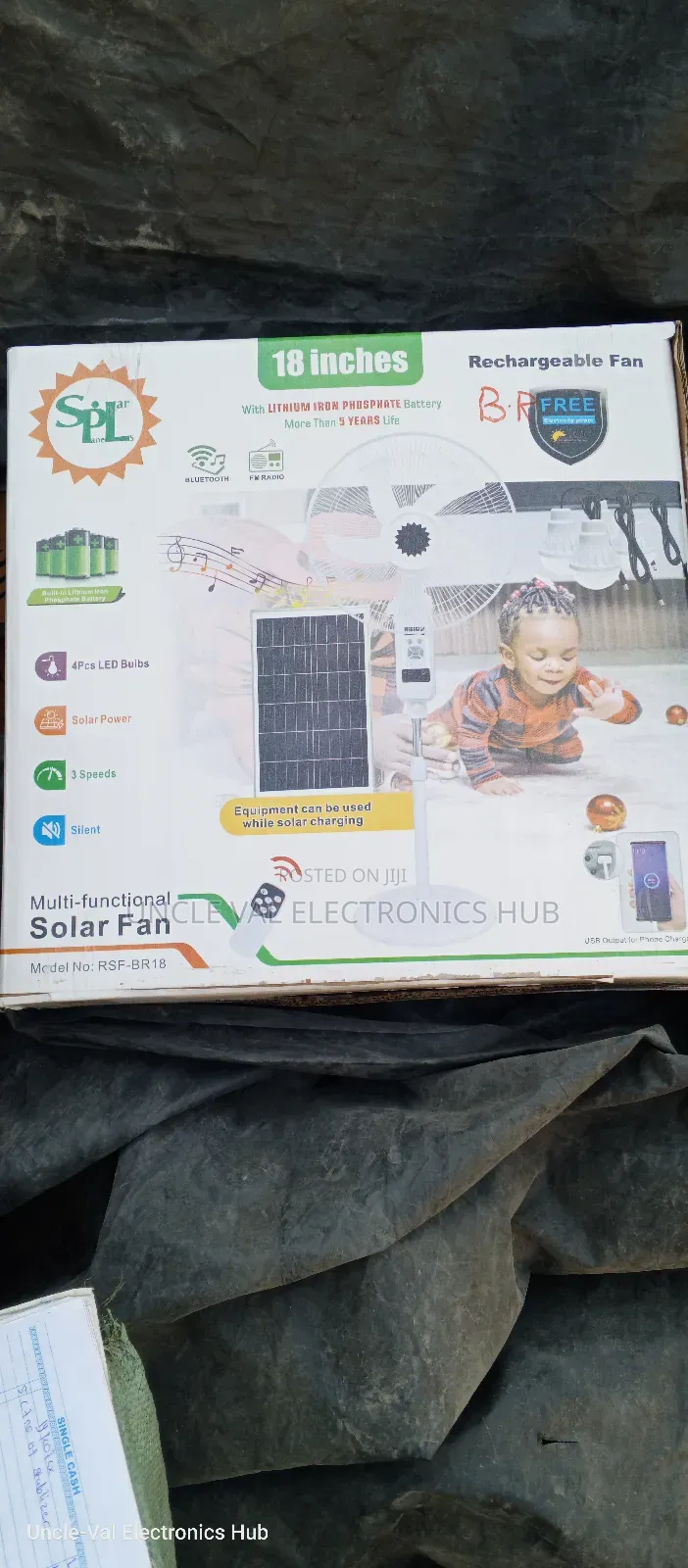 SPL 18" Rechargeable Solar Fan