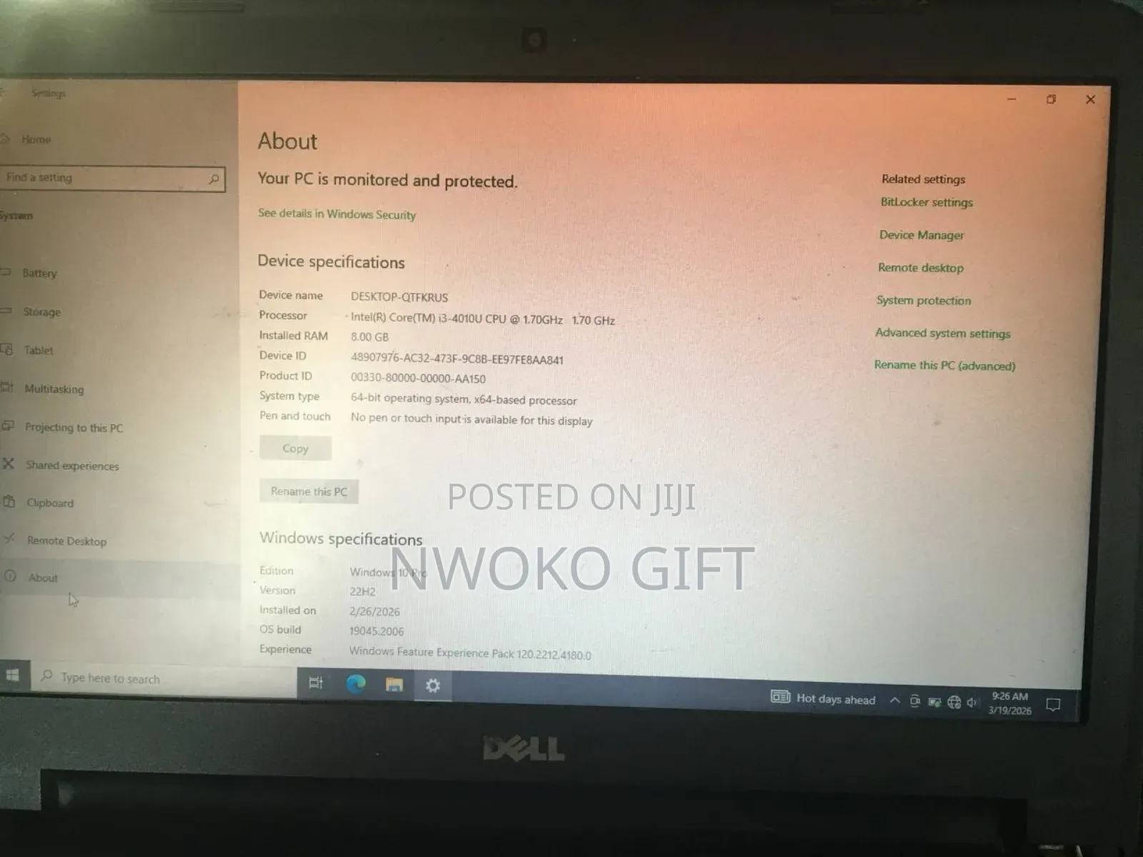Laptop Dell Latitude 3440 8GB Intel Core i3 SSD 160GB