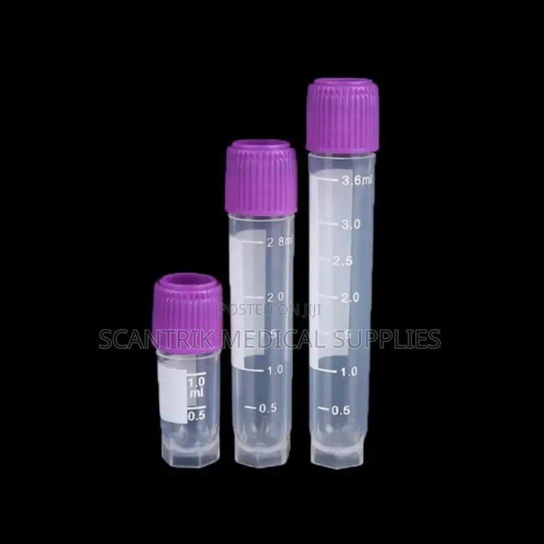 Cryotube With Internal Cap for Biochemical Laboratory Safety
