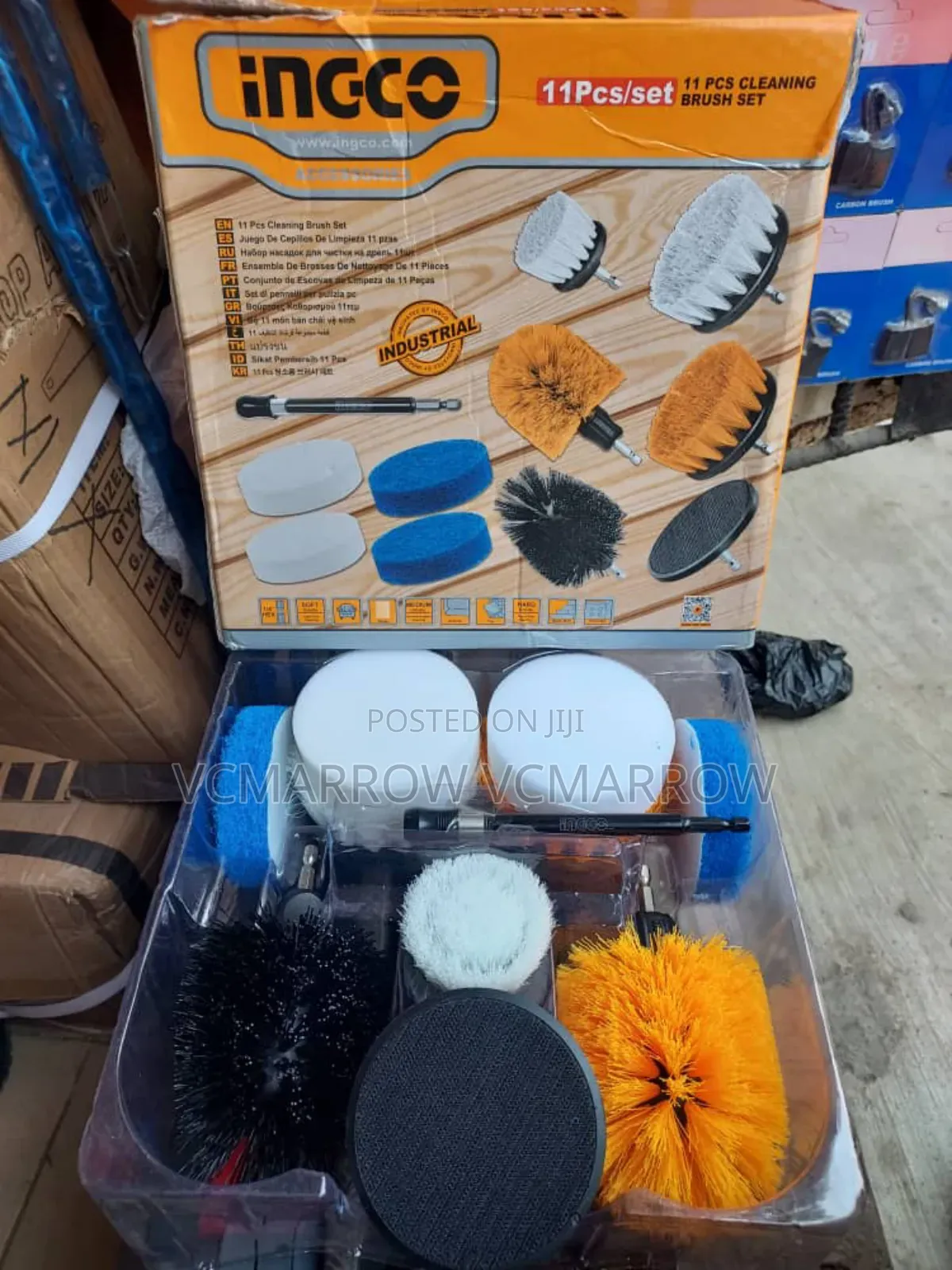 Ingco 11-Piece Cleaning Brush Set (Model Wcb1101).