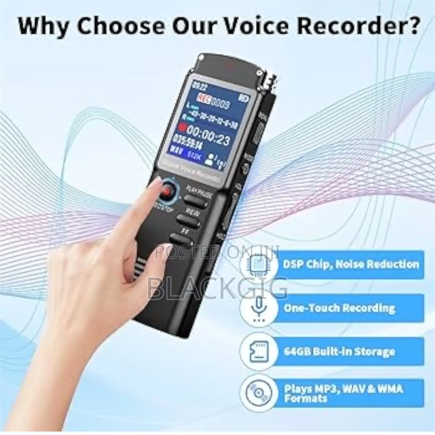 Digital Voice Recorder Quality Rechargeable Audio Recorder Clear Sound