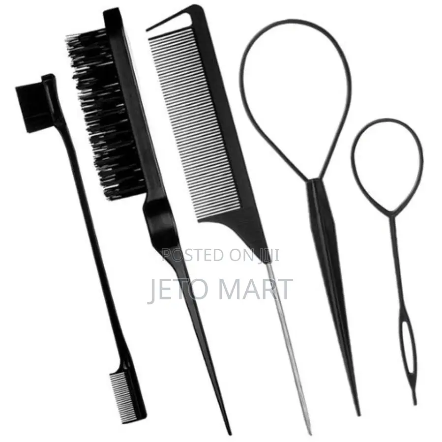 5pcs Hair Brush And Braiding Tool Set