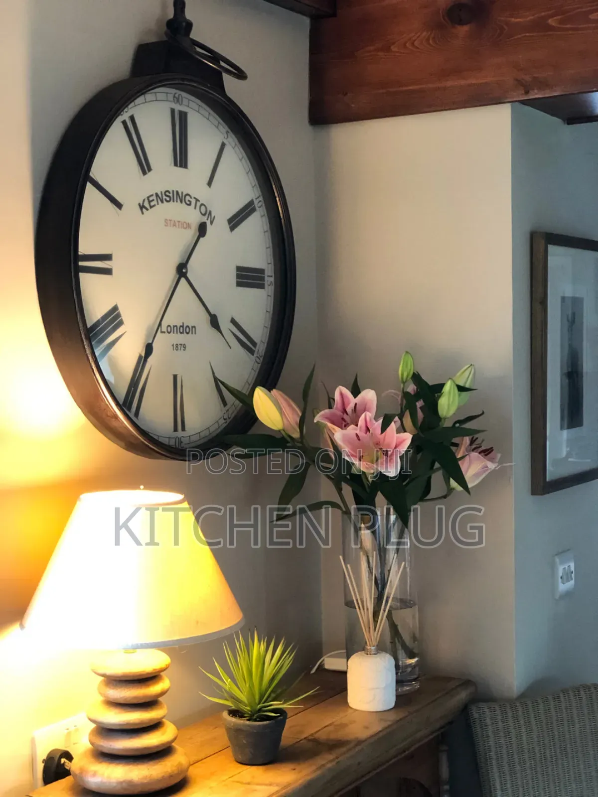Kensington Station London Wall Clock 『61cm Metal Frame Wall Clock』