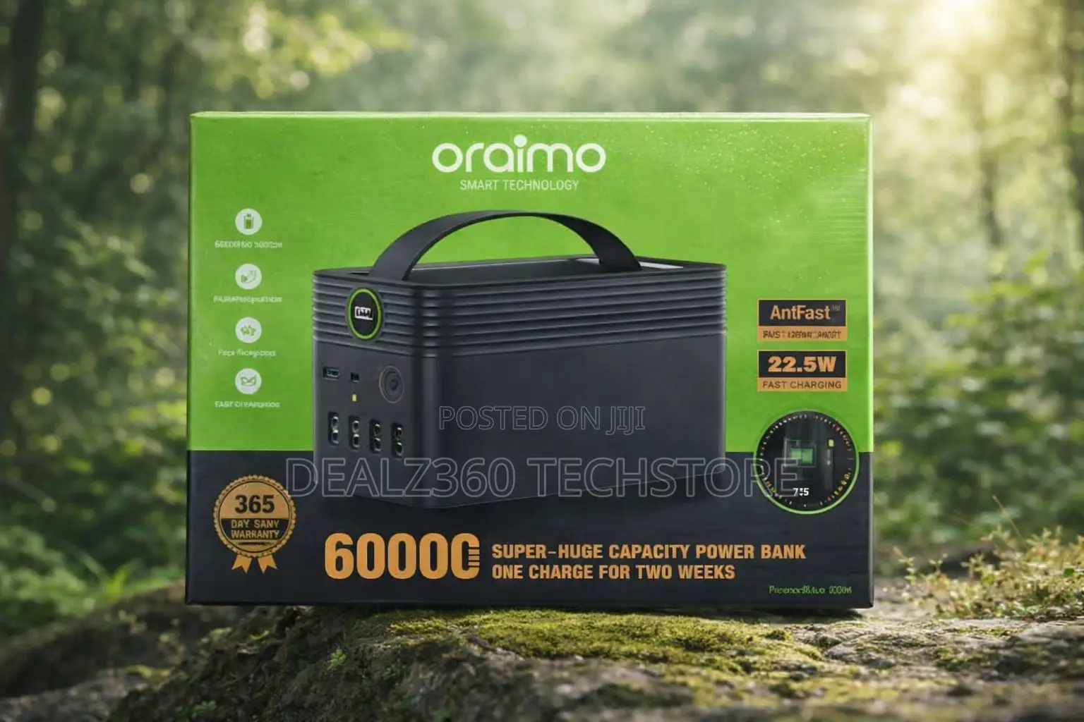 Oraimo 60000mah Power Bank –Super Fast 22.5w Charging, Long-Lasting