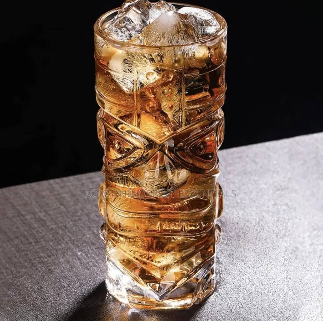 Transparent Crystal Tiki Style Glass