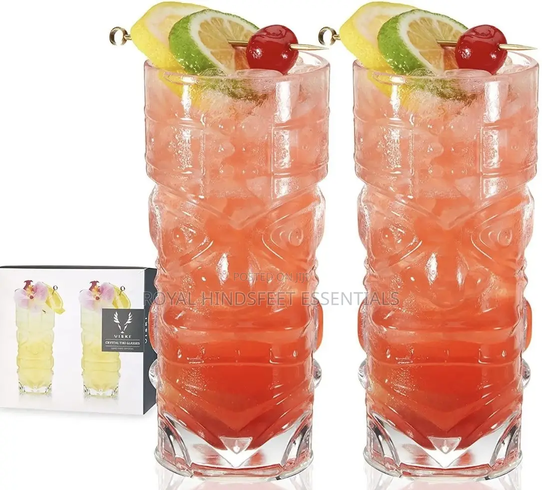 Transparent Crystal Tiki Style Glass