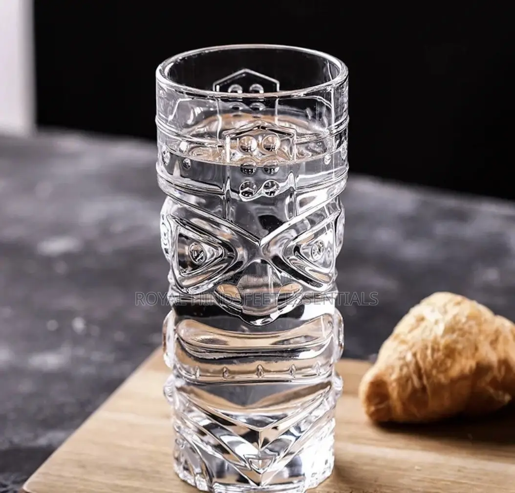 Transparent Crystal Tiki Style Glass