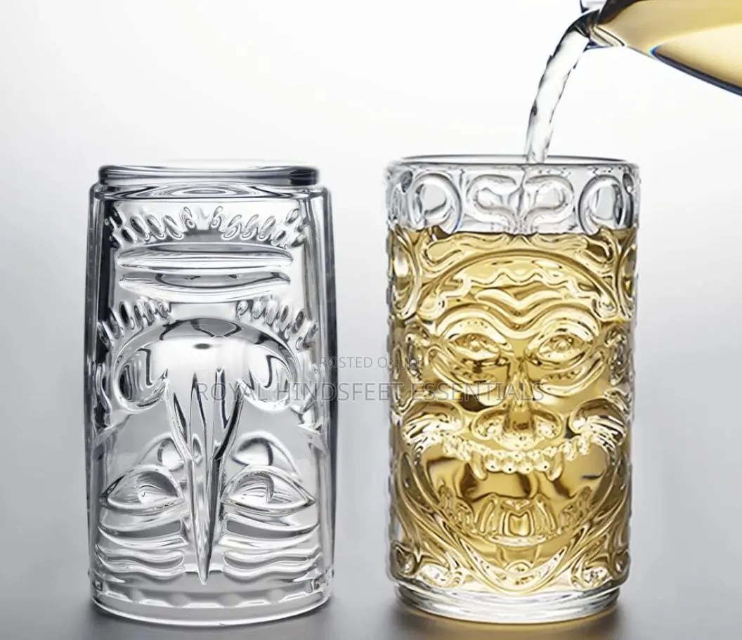 Transparent Crystal Tiki Style Glass