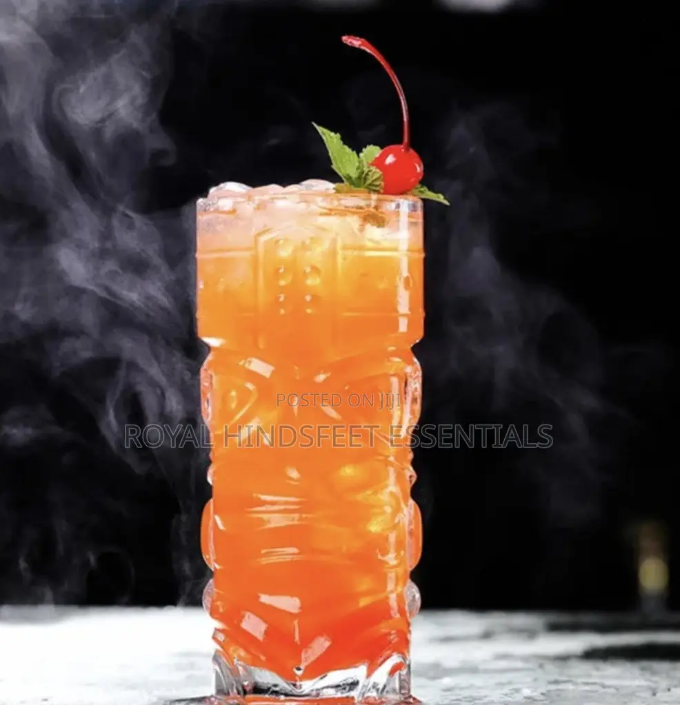 Transparent Crystal Tiki Style Glass