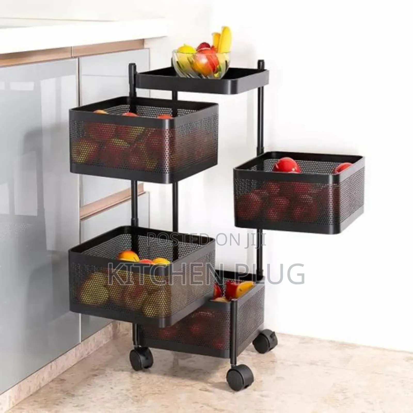 This Item Is A 4-layer Revolving Vegetable Kitchen Rack,