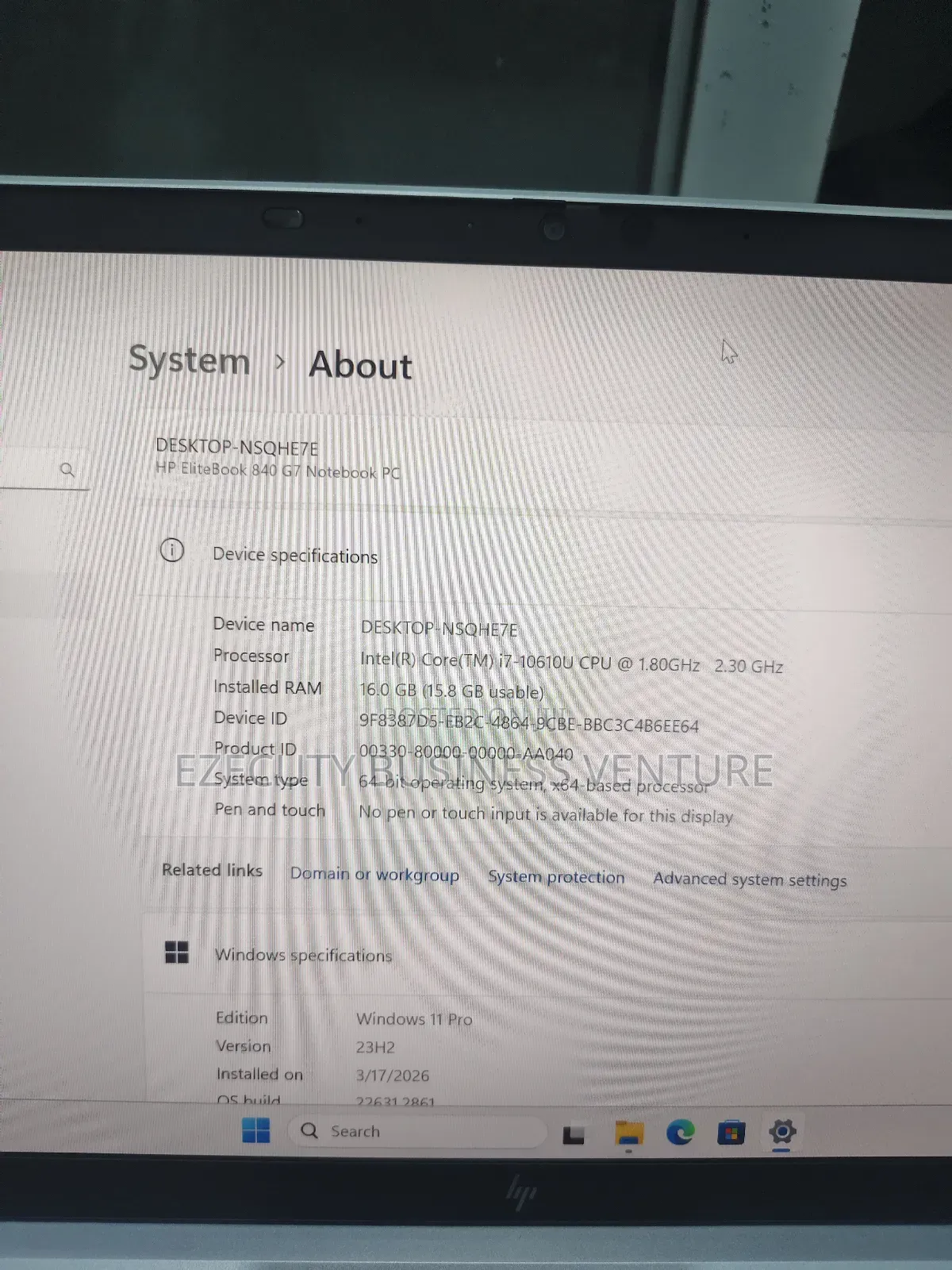 Laptop HP EliteBook 840 G7 16GB Intel Core i7 SSD 512GB