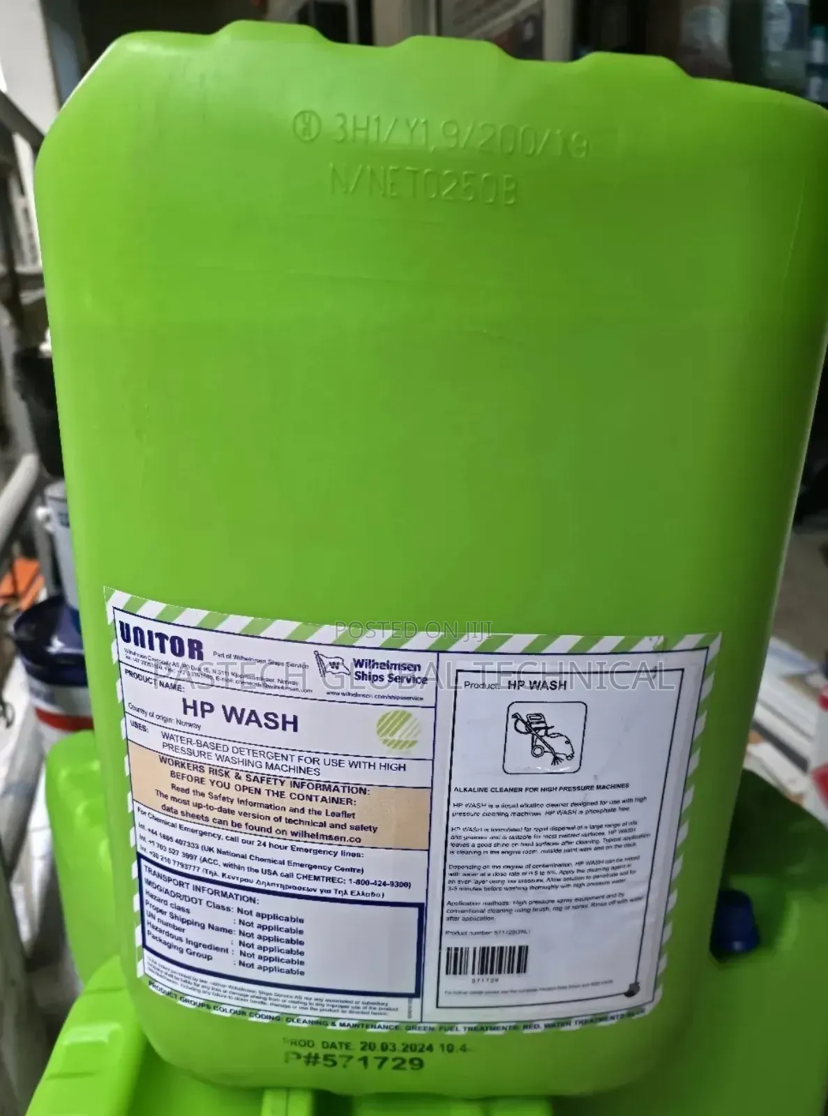 25-ltr Gallon Of Unitor Hp Wash Alkaline Cleaner