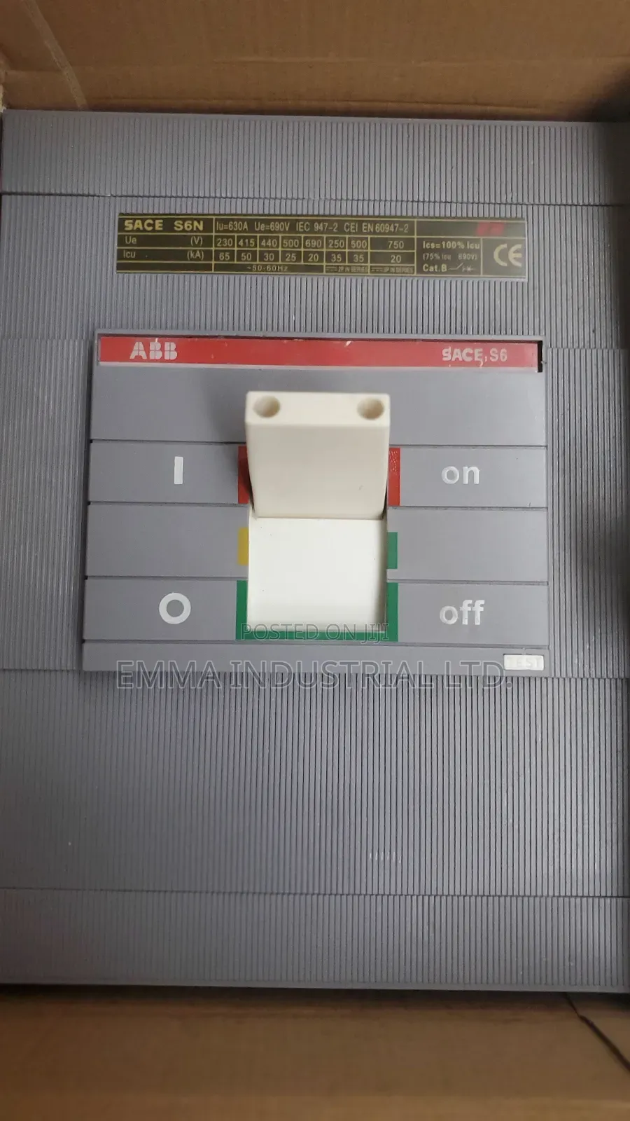 Abb Breaker 630a 3,Pole