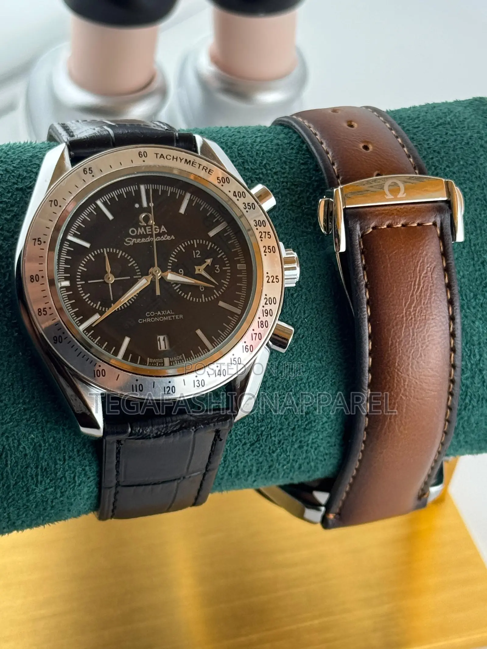 Omega Chronographic Leather Wristwatch