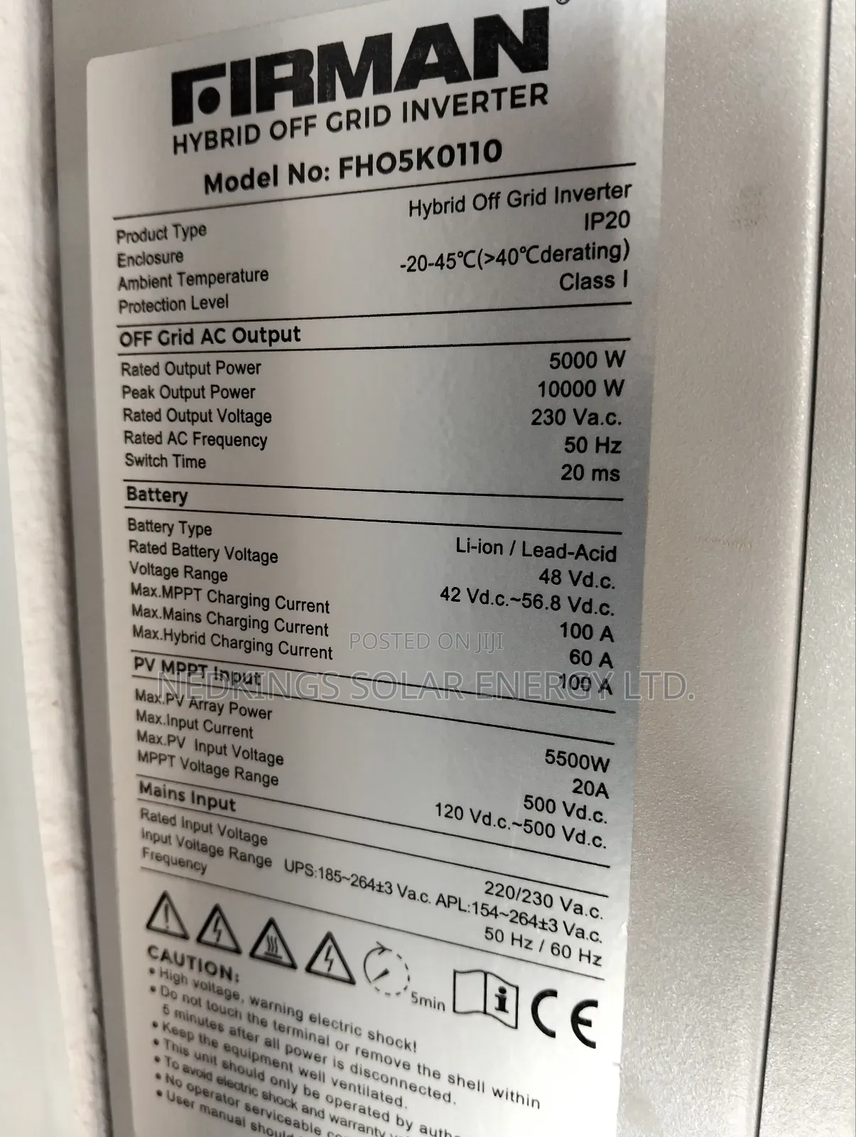 5kva/48v Firman Hybrid Inverter