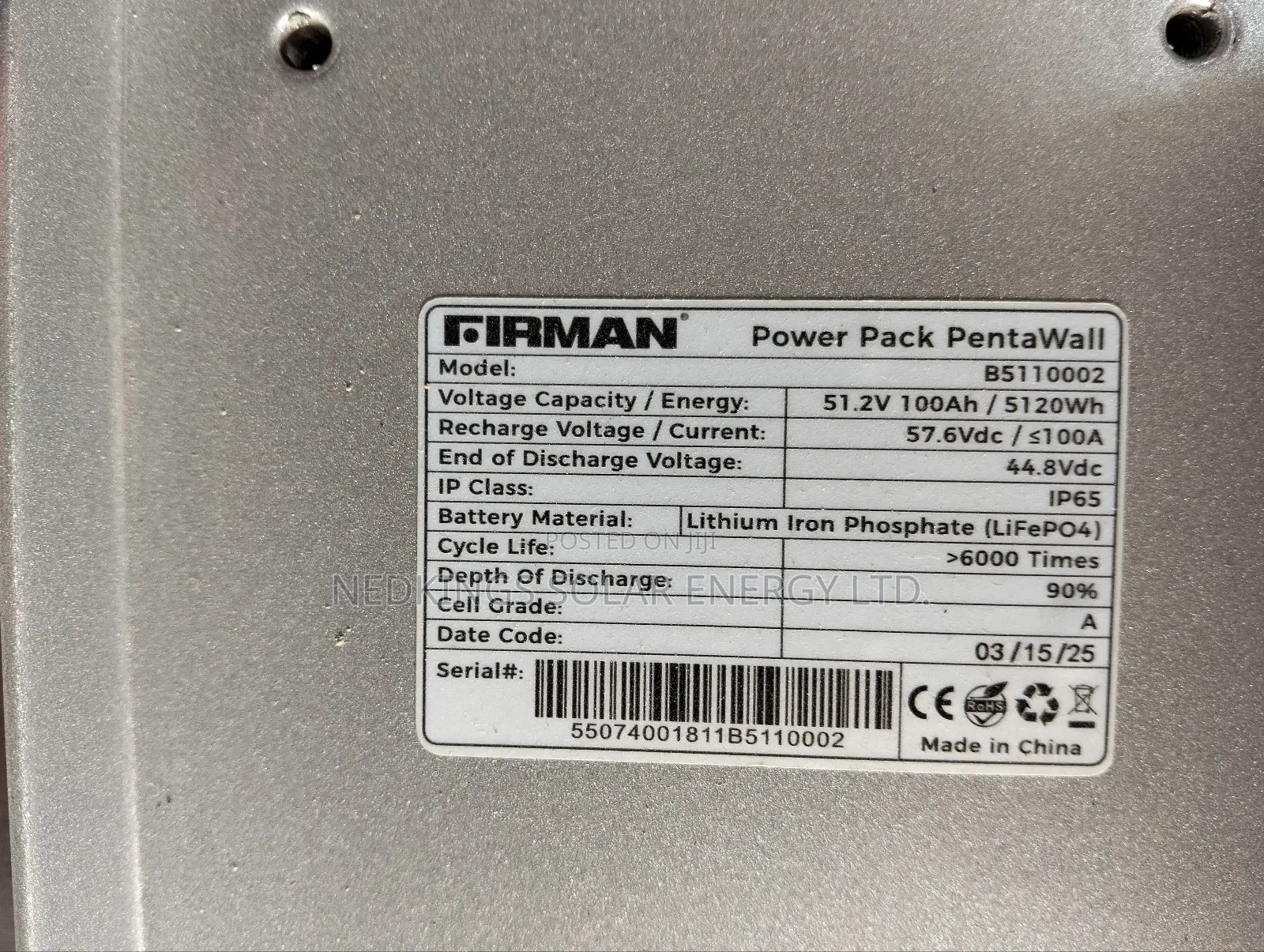 5kwh/48v Firman Lithium Battery
