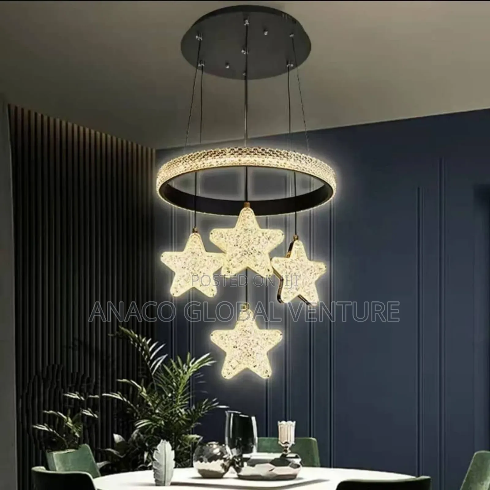 Modern Led Chandelier 3 Colours Light Black Body