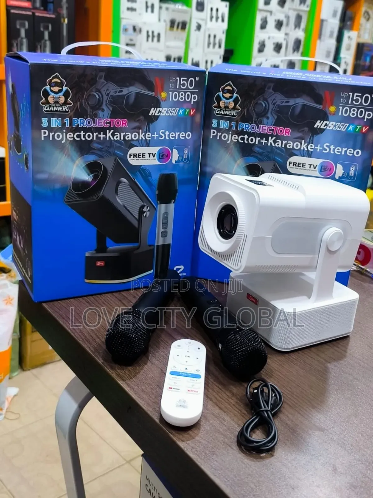 Hcs350ktv Projector,Karaoke,Stereo Android1 2 Mic Home Theatre 150"
