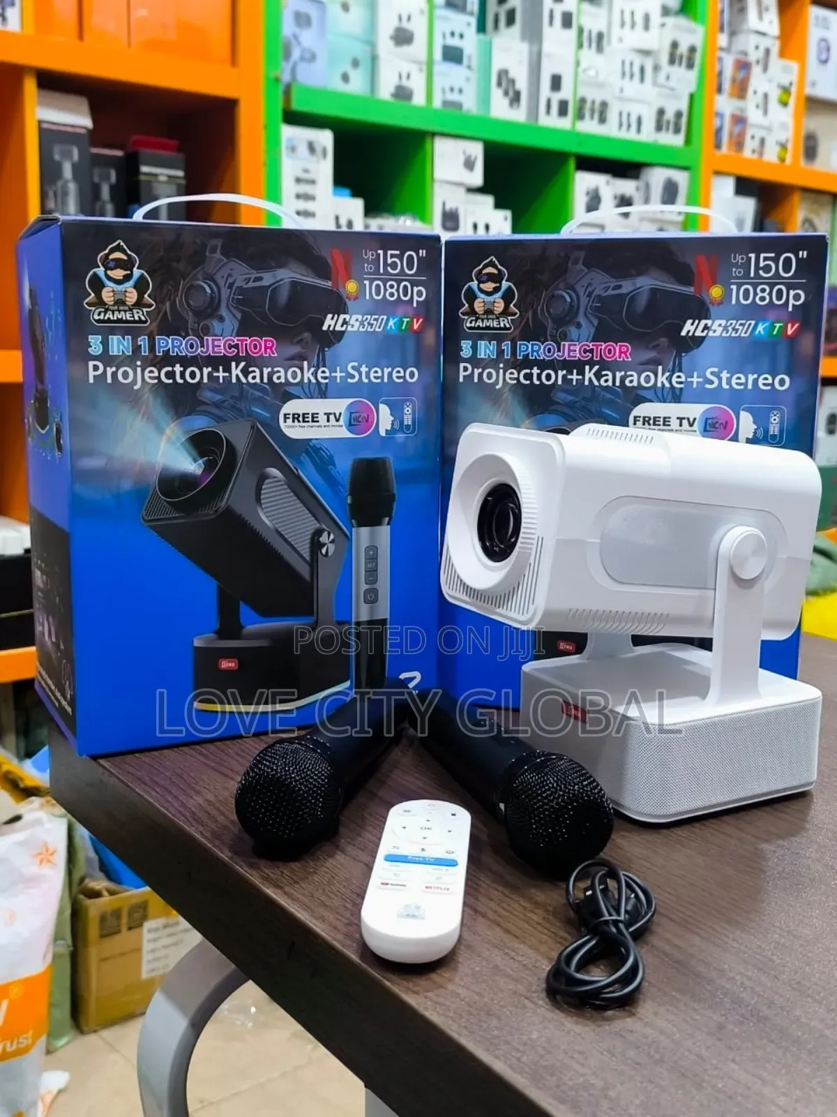 Hcs350ktv Projector,Karaoke,Stereo Android1 2 Mic Home Theatre 150"