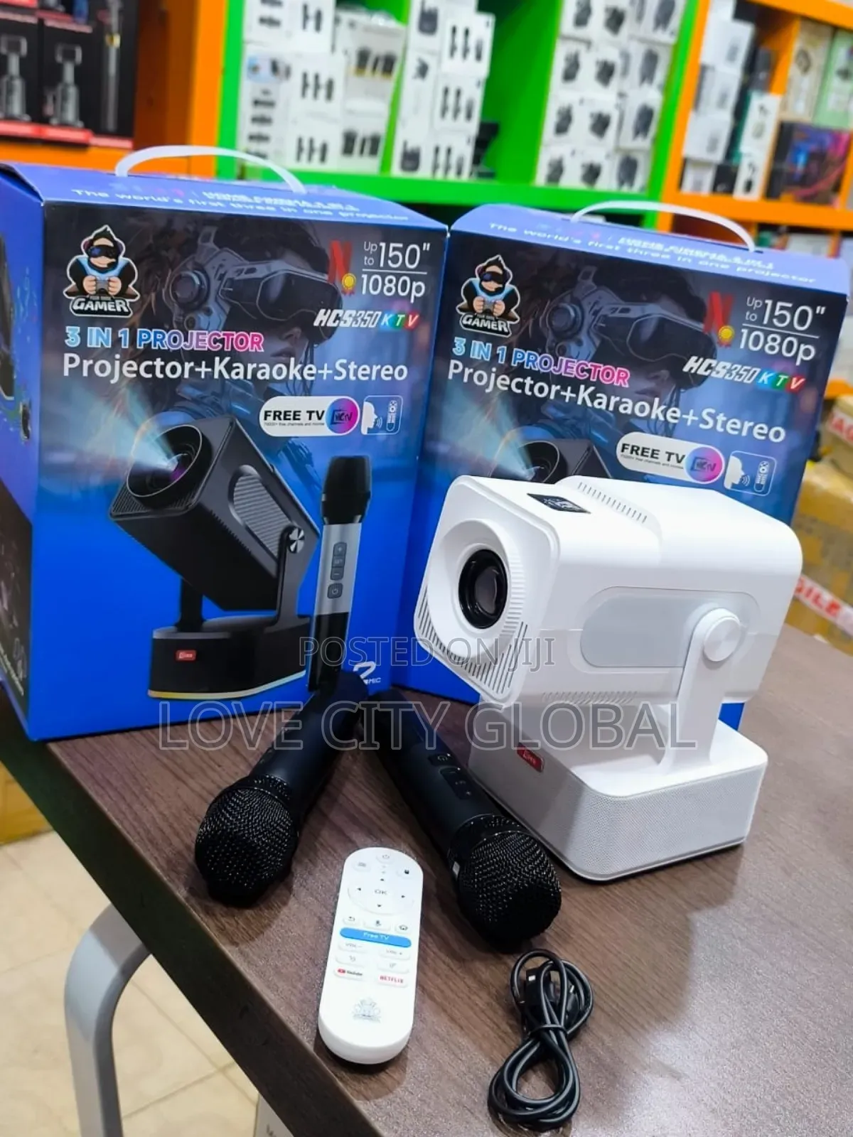 Hcs350ktv Projector,Karaoke,Stereo Android1 2 Mic Home Theatre 150"