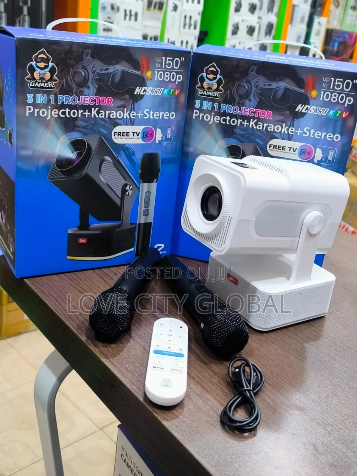 Hcs350ktv Projector,Karaoke,Stereo Android1 2 Mic Home Theatre 150"