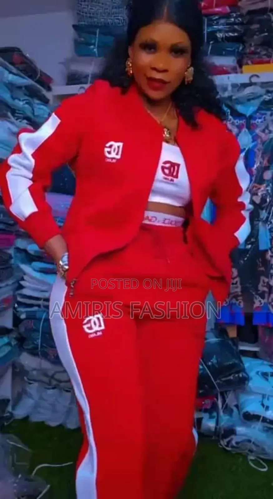 Beautiful Red Three-Peace Joggers