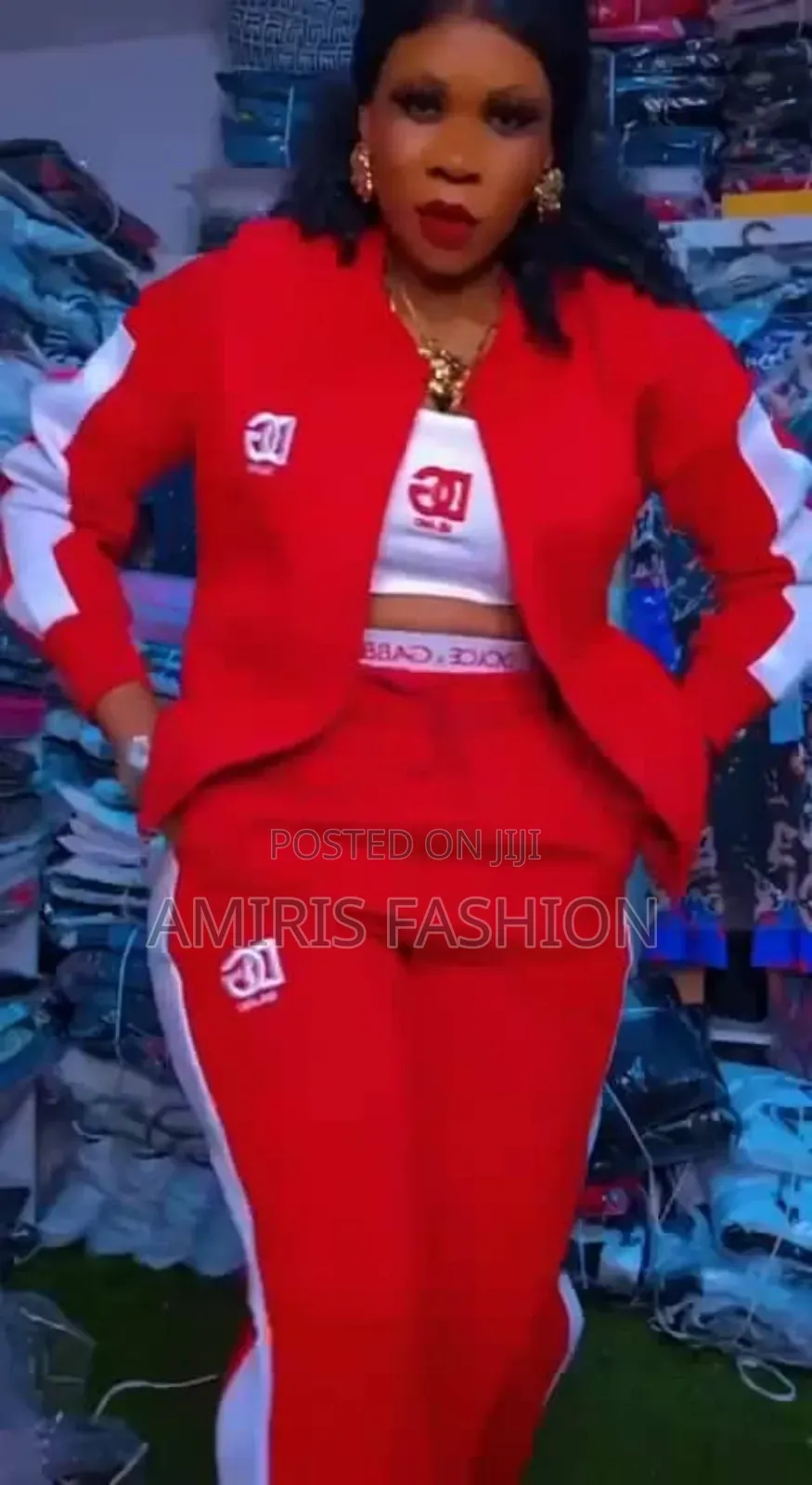 Beautiful Red Three-Peace Joggers