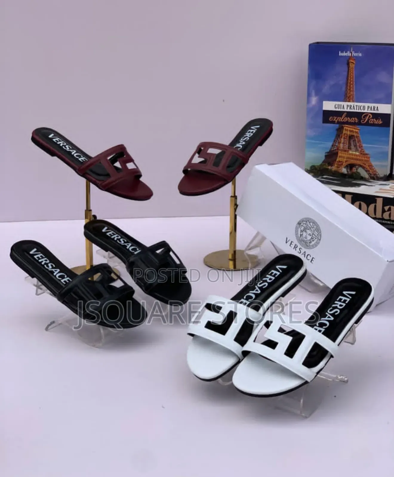 Black, White, Wine Branded Slippers