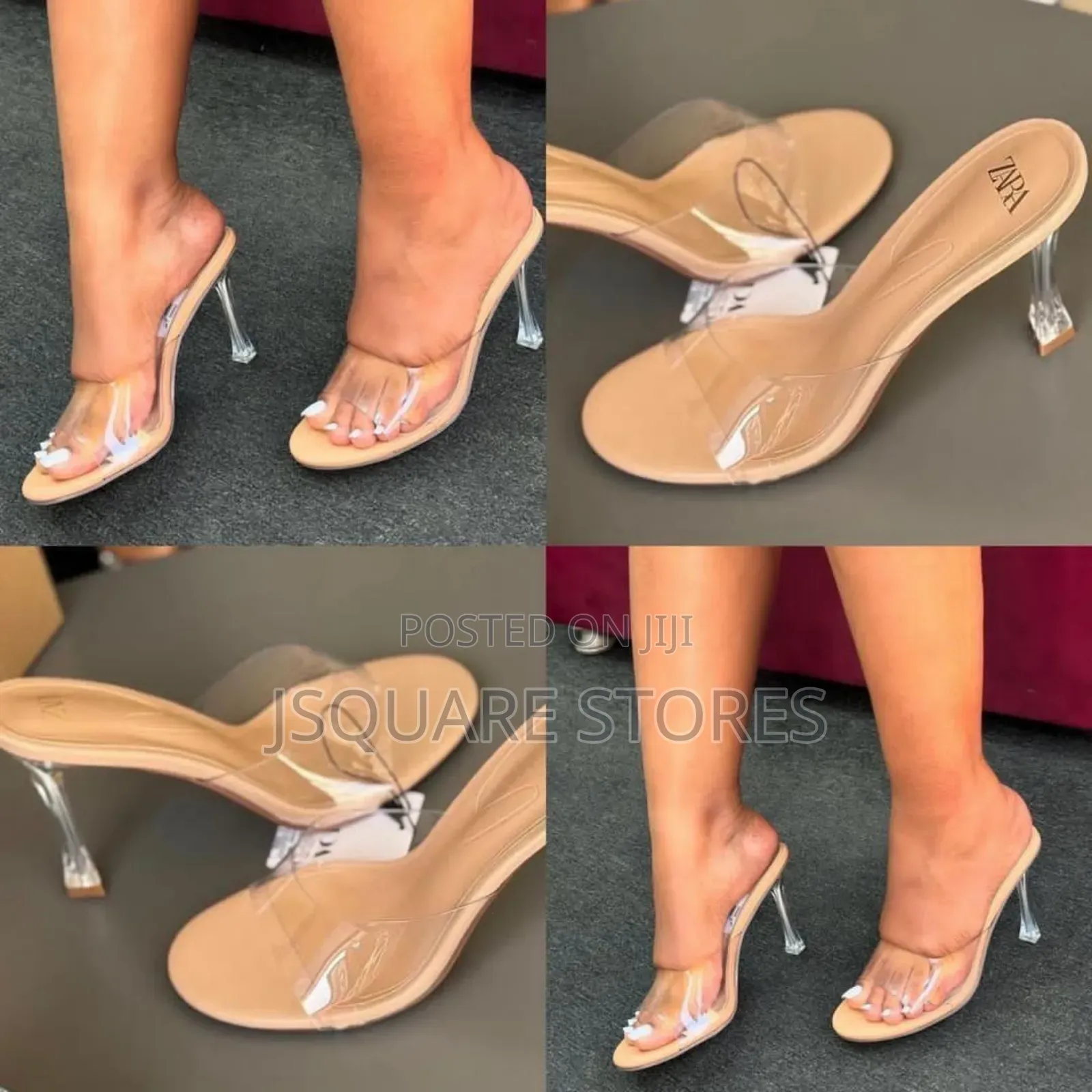 Transparent Heel Slippers, Available in Size 37 - 42