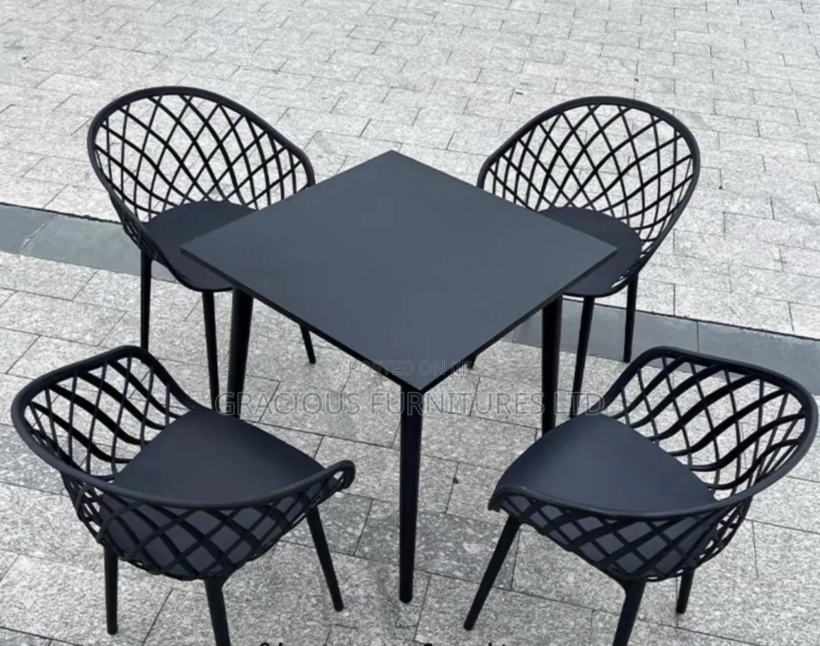 Set of Restaurant Table and 4 Chairs