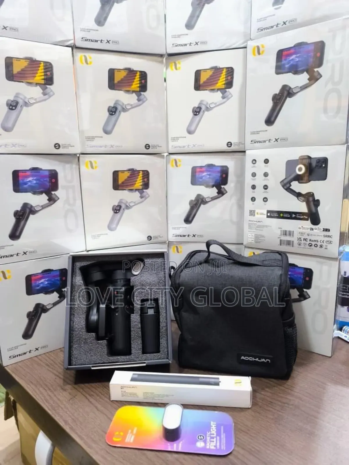 Smart X-Pro Ai Track Aochuan Phone Gimbal 3500mah,Rgb Light,Bag,Tripod