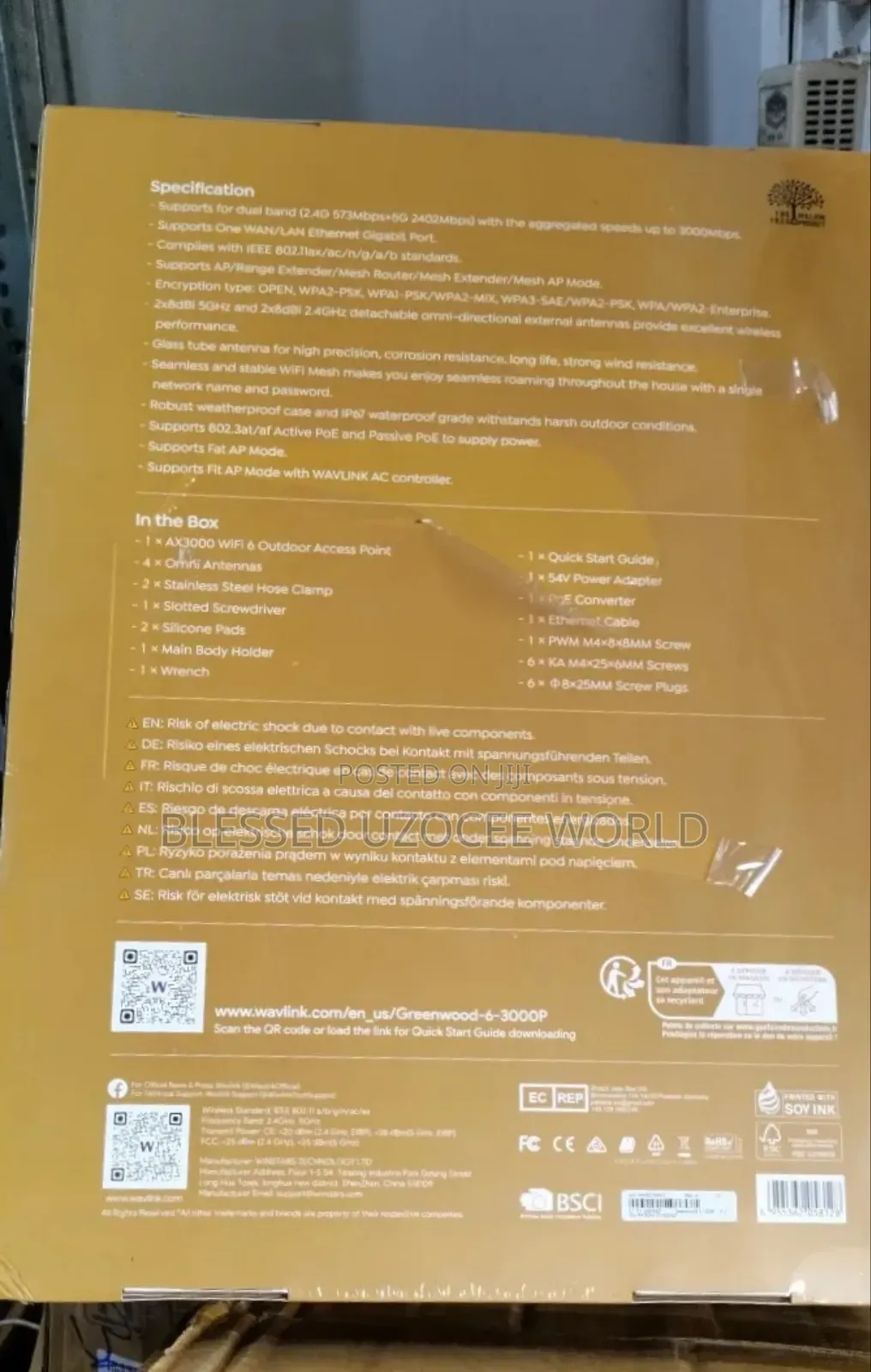 Wavlink Greenwood 6 3000p Ax3000 Wifi6 Outdoor Access Point Device