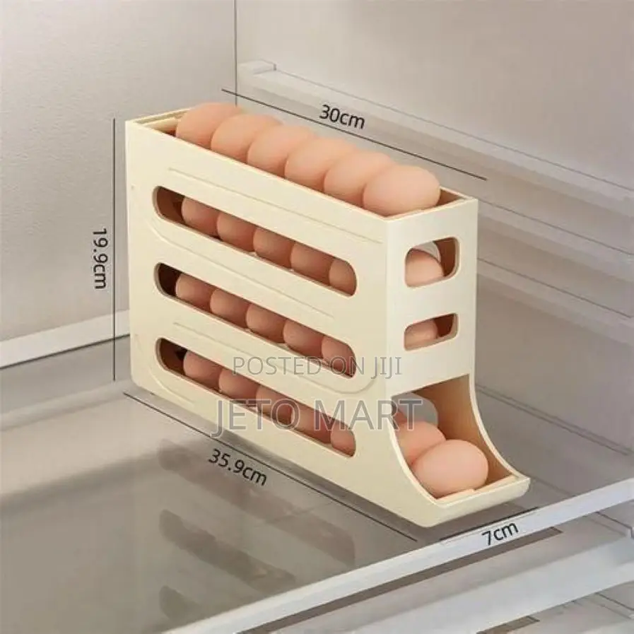 4 Tiers Egg Holder Storage Auto Rolling 30 Egg Carrier