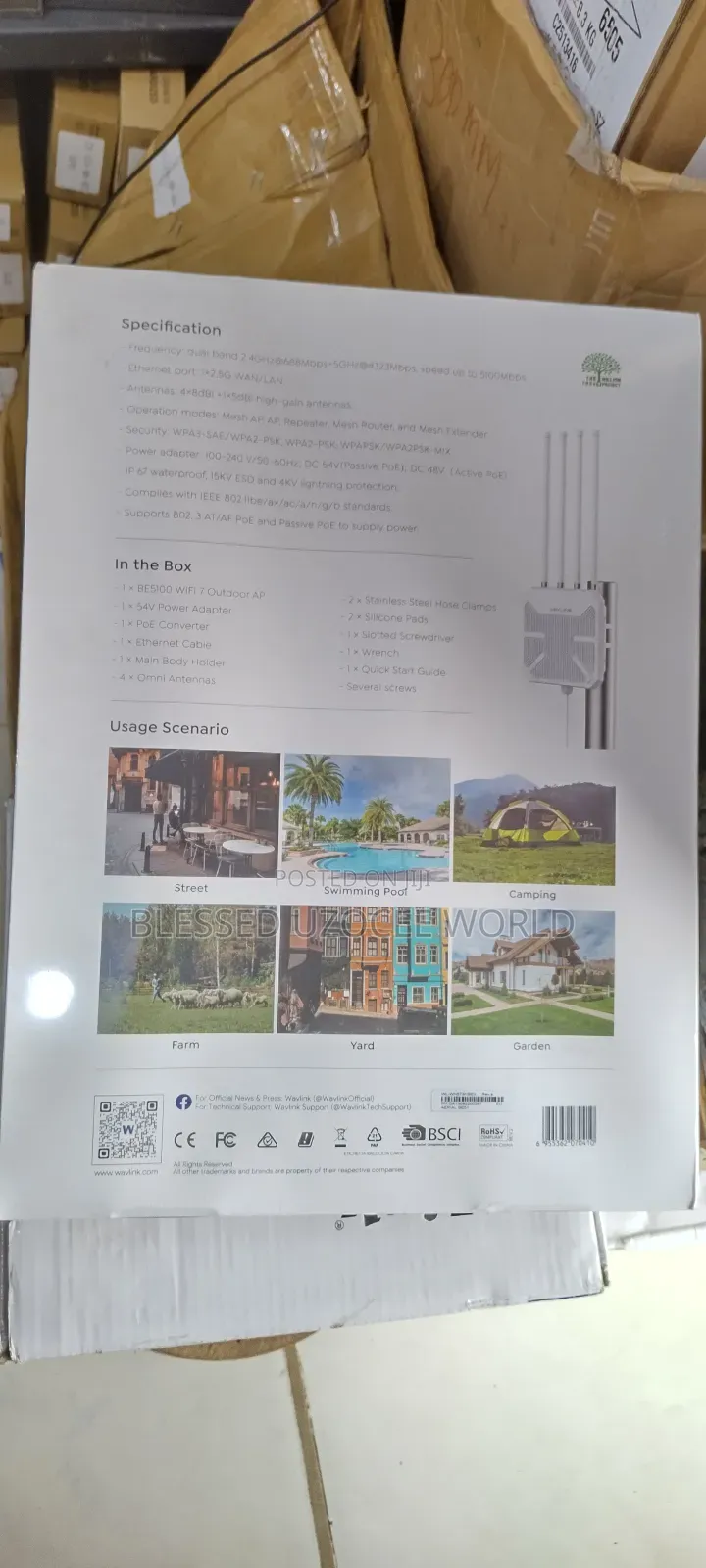 Wavlink Aerial Be5100 Wifi 7 Outdoor Access Point High- Speed Device
