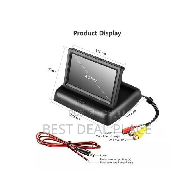 5 Inch Folding TFT LCD Car Monitor Screen + Reverse Camera