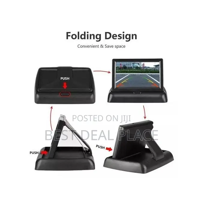 5 Inch Folding TFT LCD Car Monitor Screen + Reverse Camera