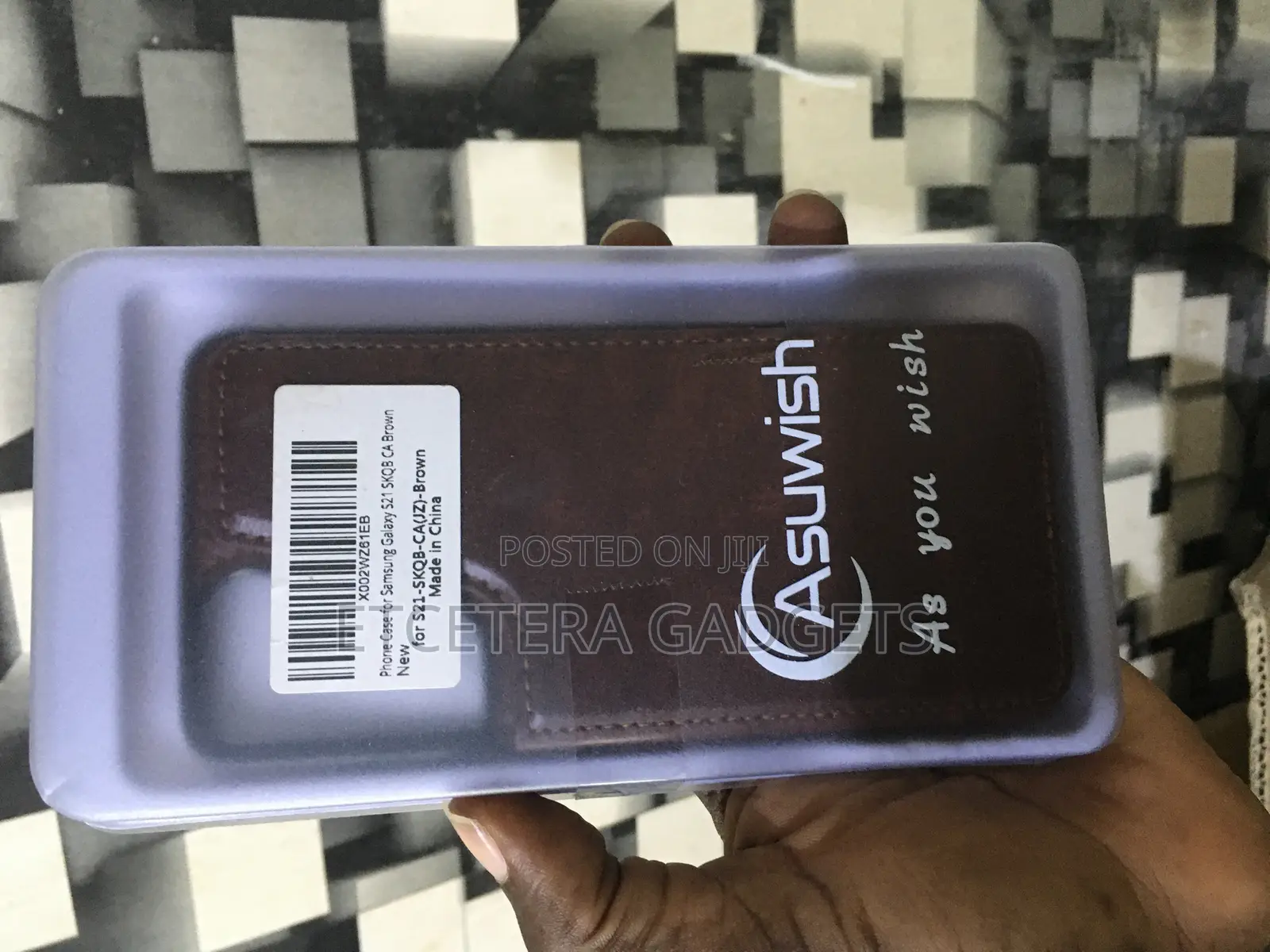 Asuwish Leather Phone Case for Samsung Galaxy S21 - Brown
