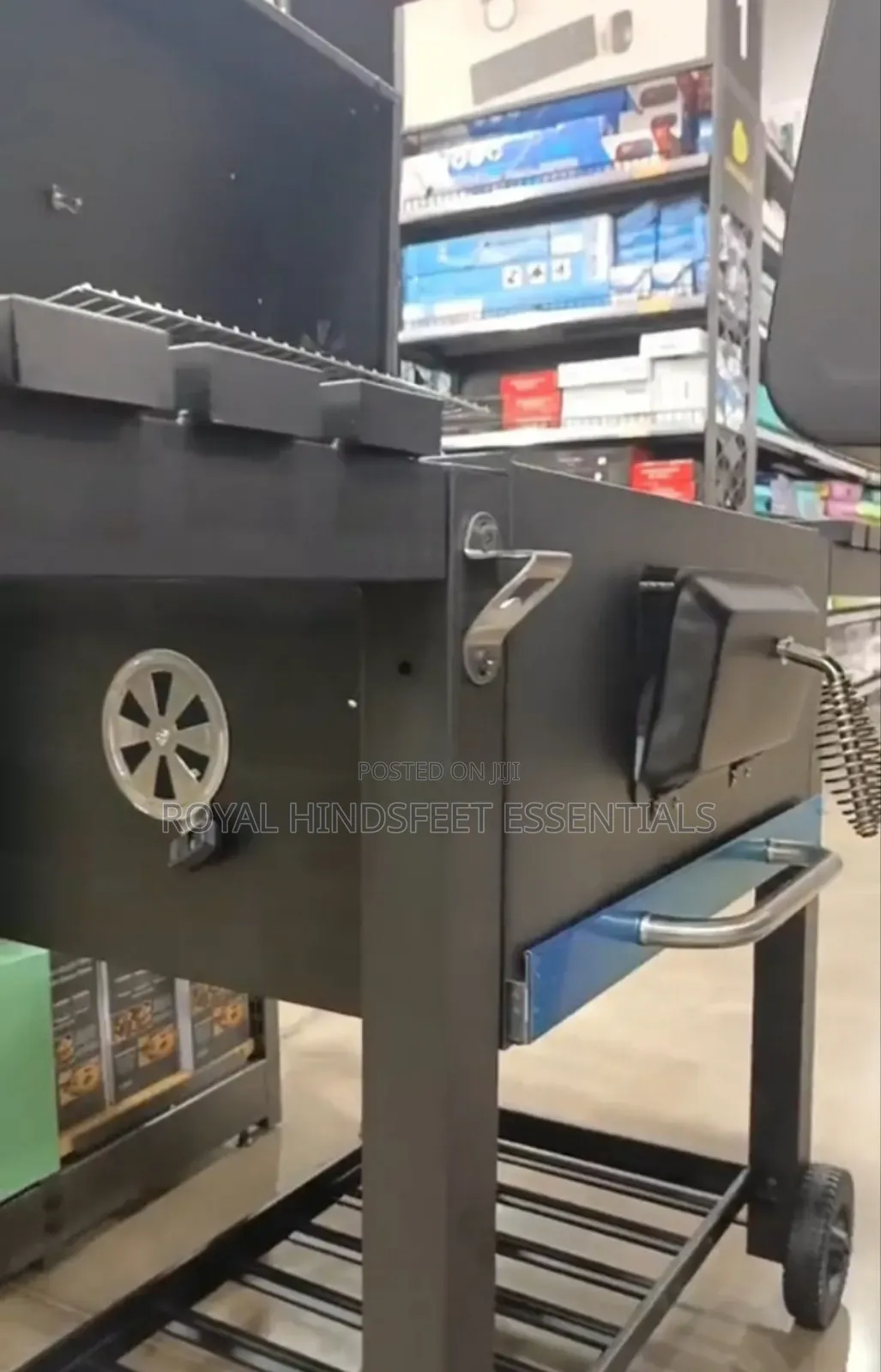 Super Heavy Duty Smookless Bbq Charcoal Grill Trolley With Side Table
