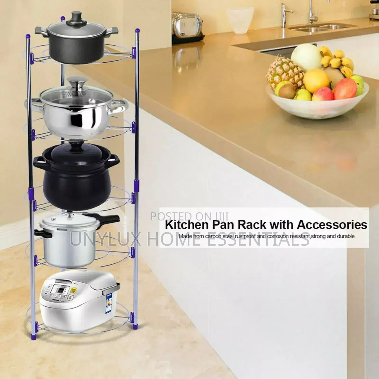 5-Tier Stainless Steel Pot and Pan Rack