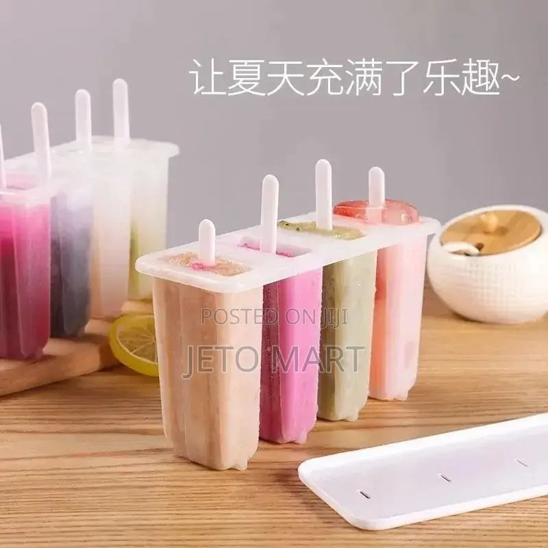 4 Slot Ice Cream Popsicle With Lid + 4 Extra Popsicle