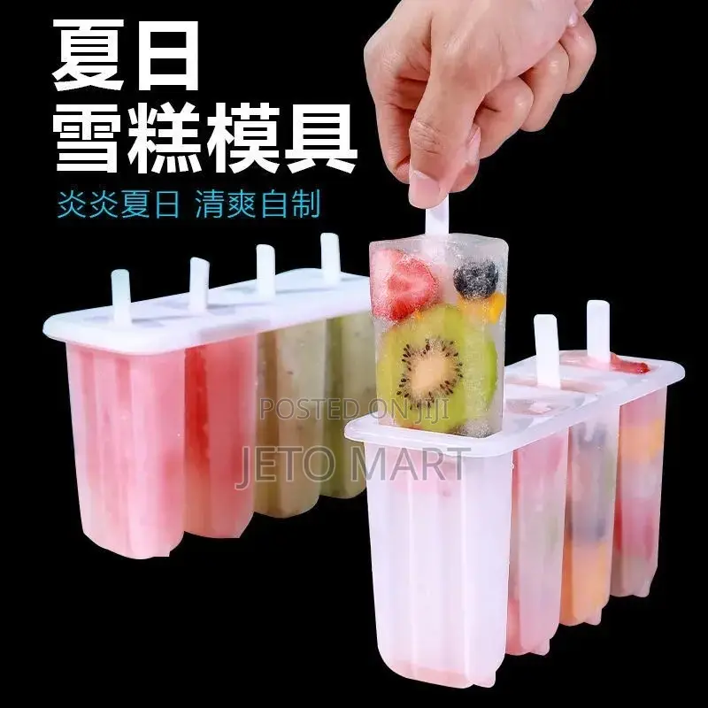 4 Slot Ice Cream Popsicle With Lid + 4 Extra Popsicle