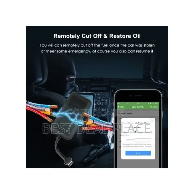 Gt02d (4pin, Battery, Relay) Vehicle GPS Tracker Free App Platform