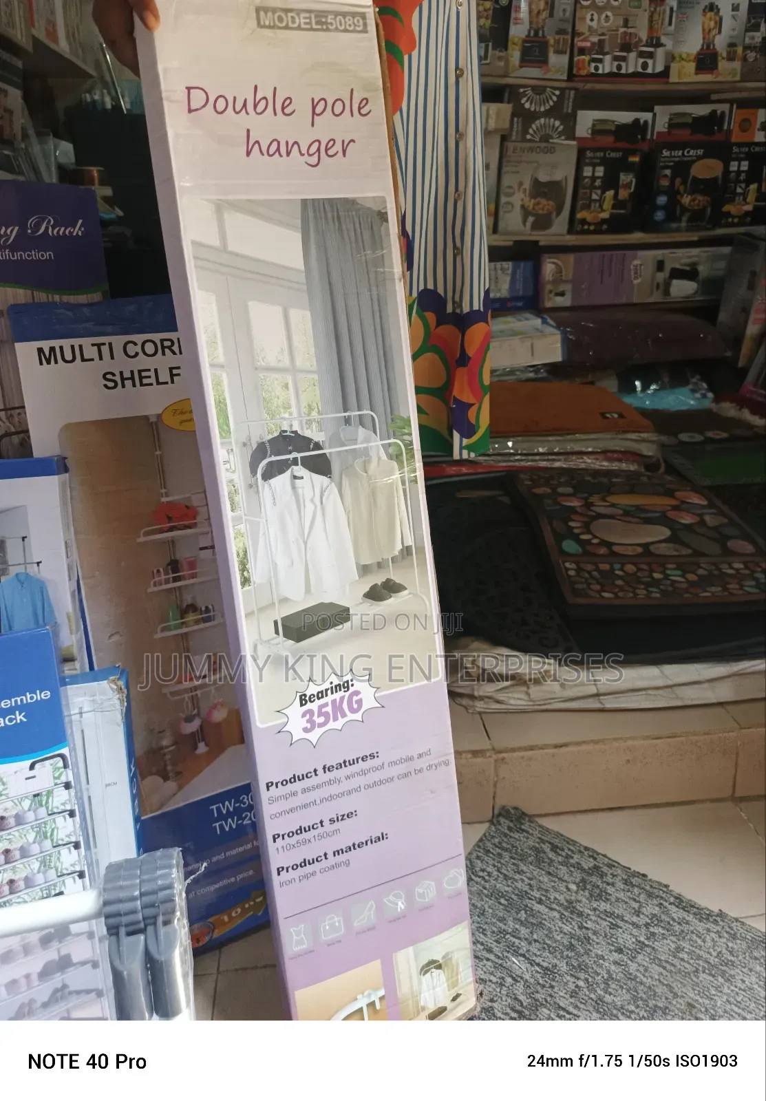 35kg Heavy Duty Double Pole Rack Cloth Hanger and Storage Rack