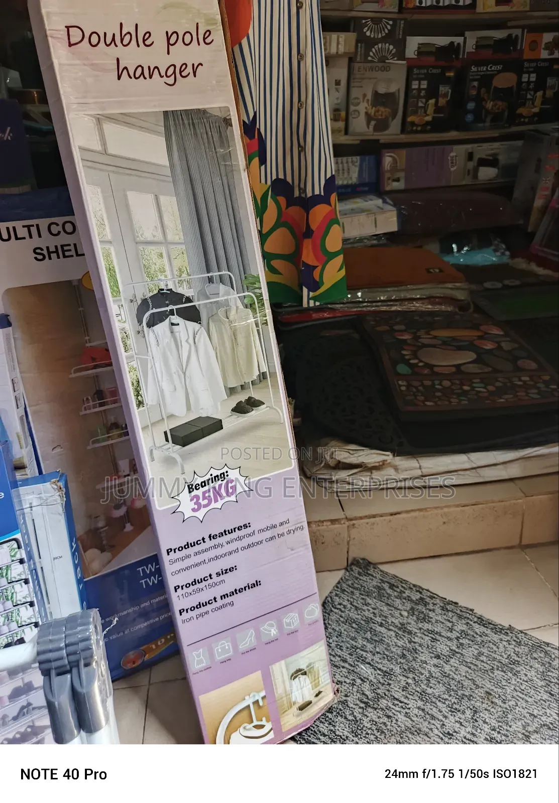 35kg Heavy Duty Double Pole Rack Cloth Hanger and Storage Rack