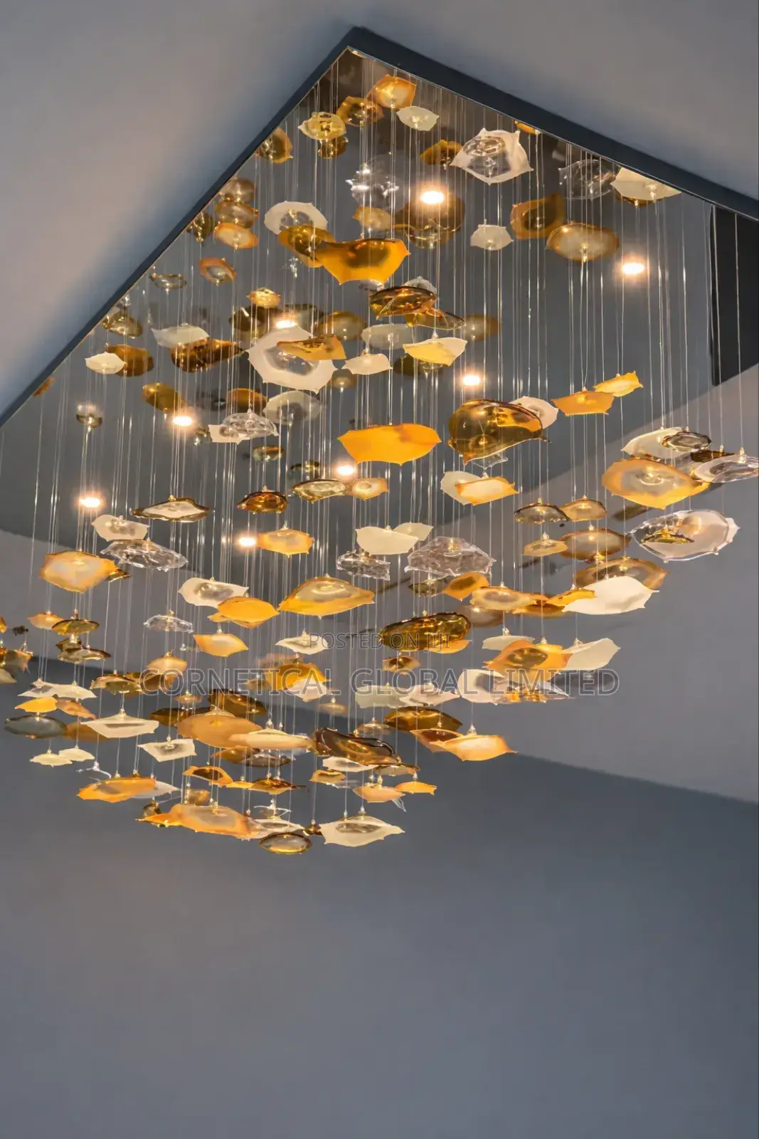 Luxury Modern Glass Cluster Chandelier – Led Suspension Ceiling Light