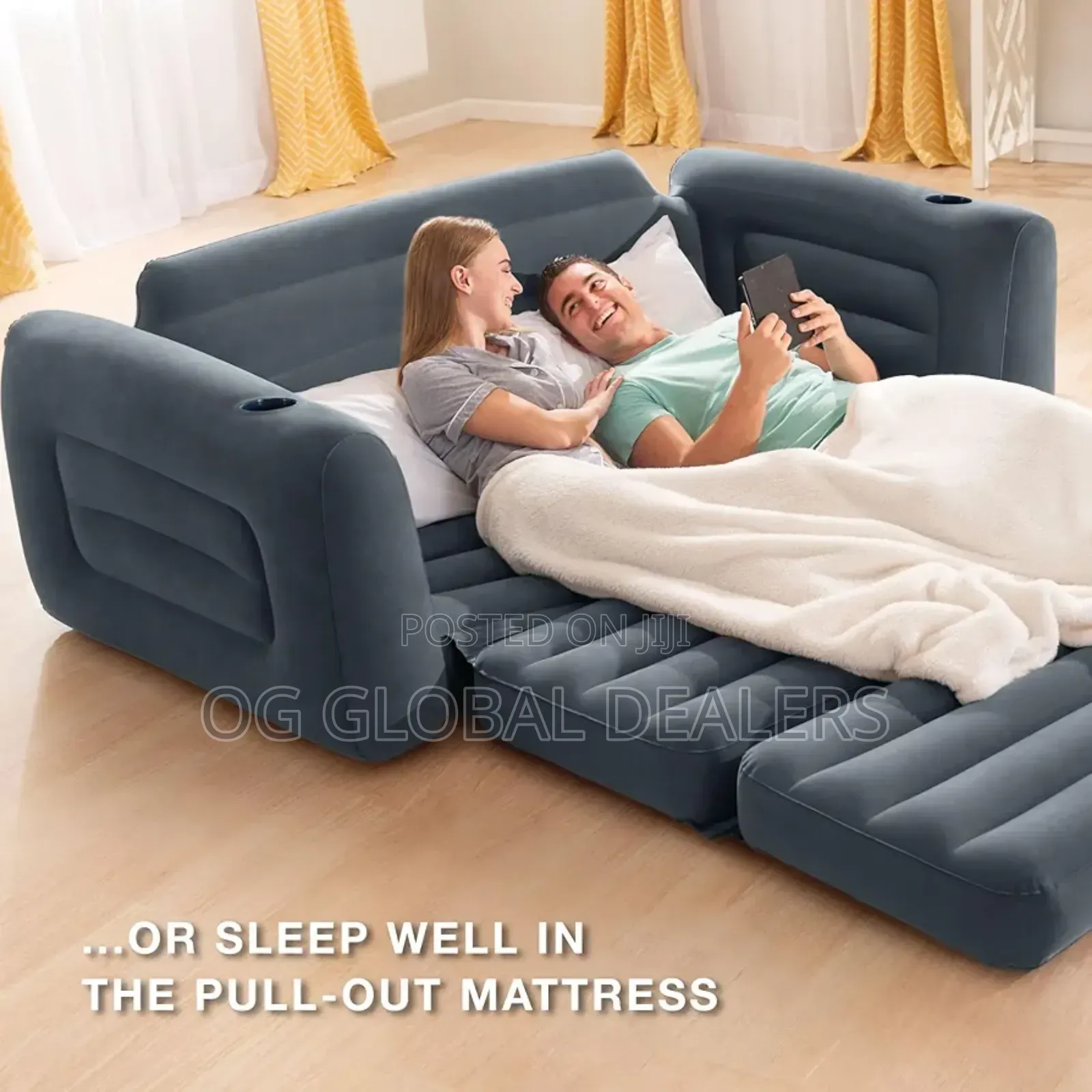 Intex Pull-Out Inflatable Sofa Bed, Designed to Convert From a Sofa