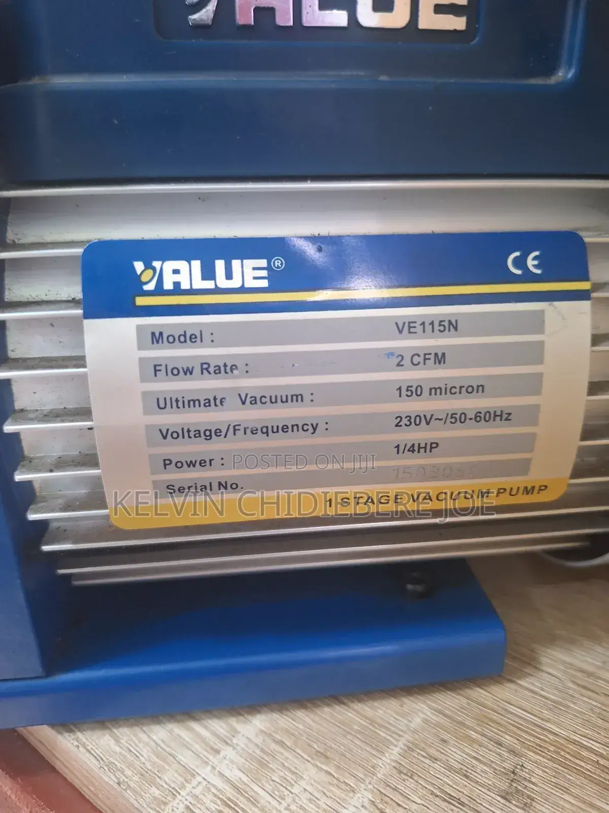 Value Ve115n 1-Stage Vacuum Pump (1/4 Hp, 230 V, 50/60 Hz)