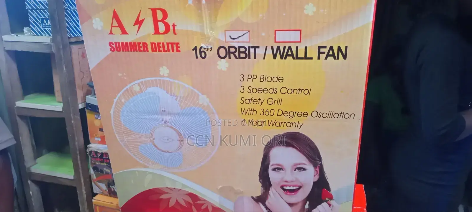A/ Bt Summer Delite 16-Inch Orbit/ Wall Fan